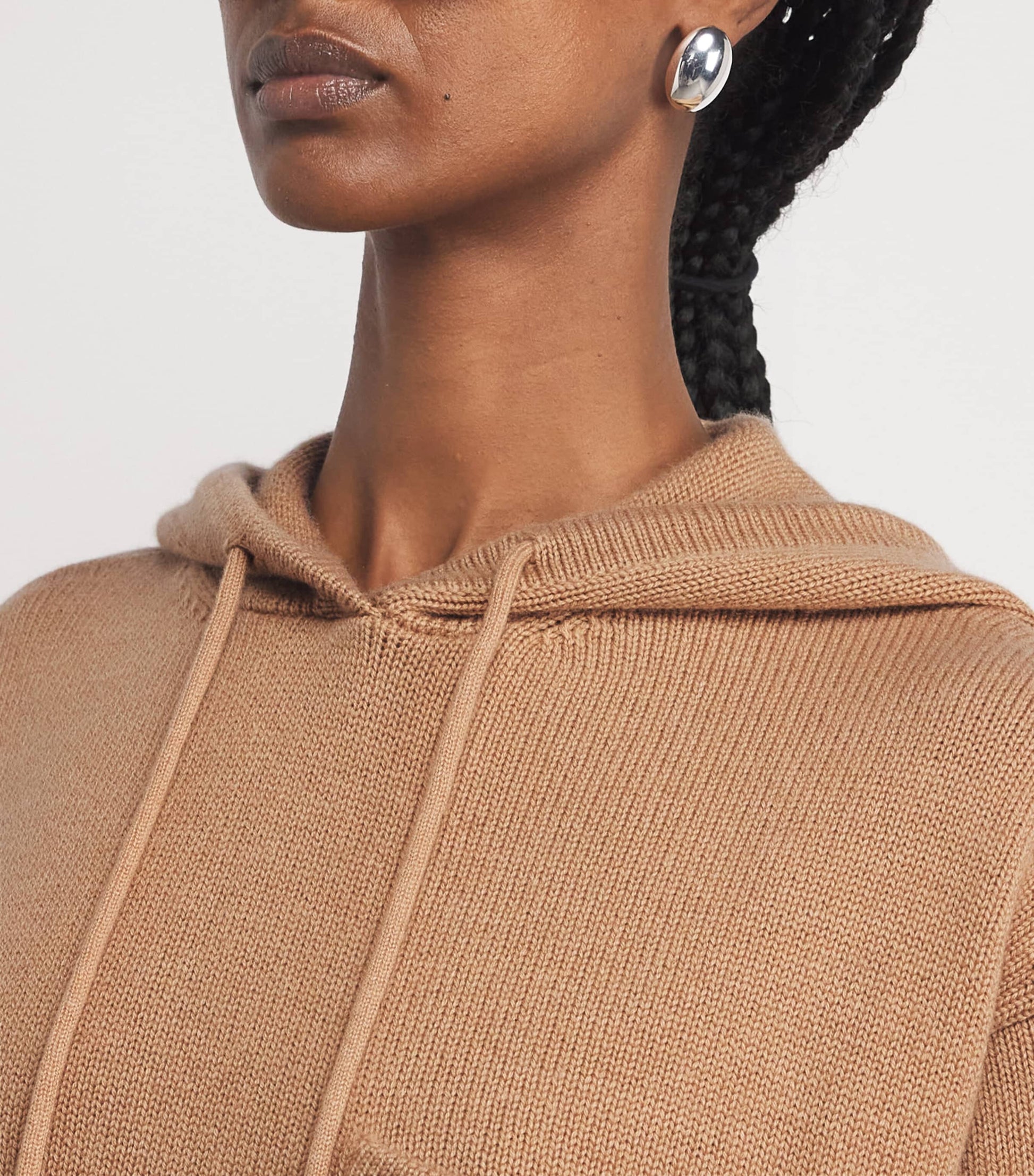 Max Mara Beige Wool-Cashmere Hoodie