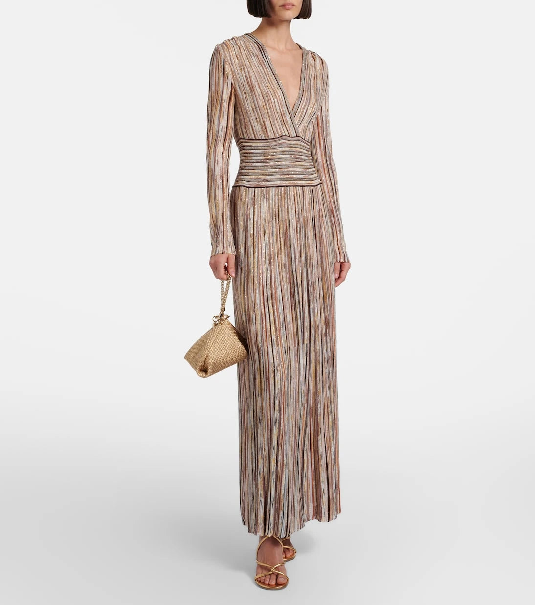 Jimmy Choo - Callie Medium raffia-effect shoulder bag