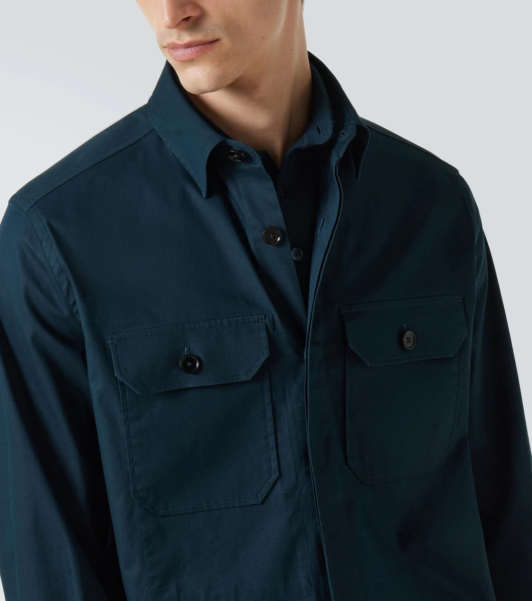 Zegna - قميص علوي من مزيج القطن