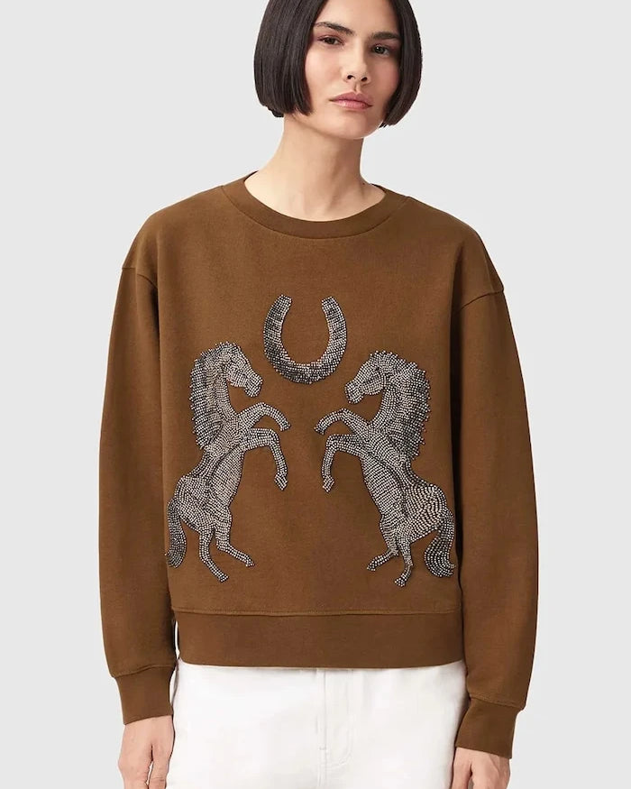 Pamuklu sweatshirt AllSaints LUCK