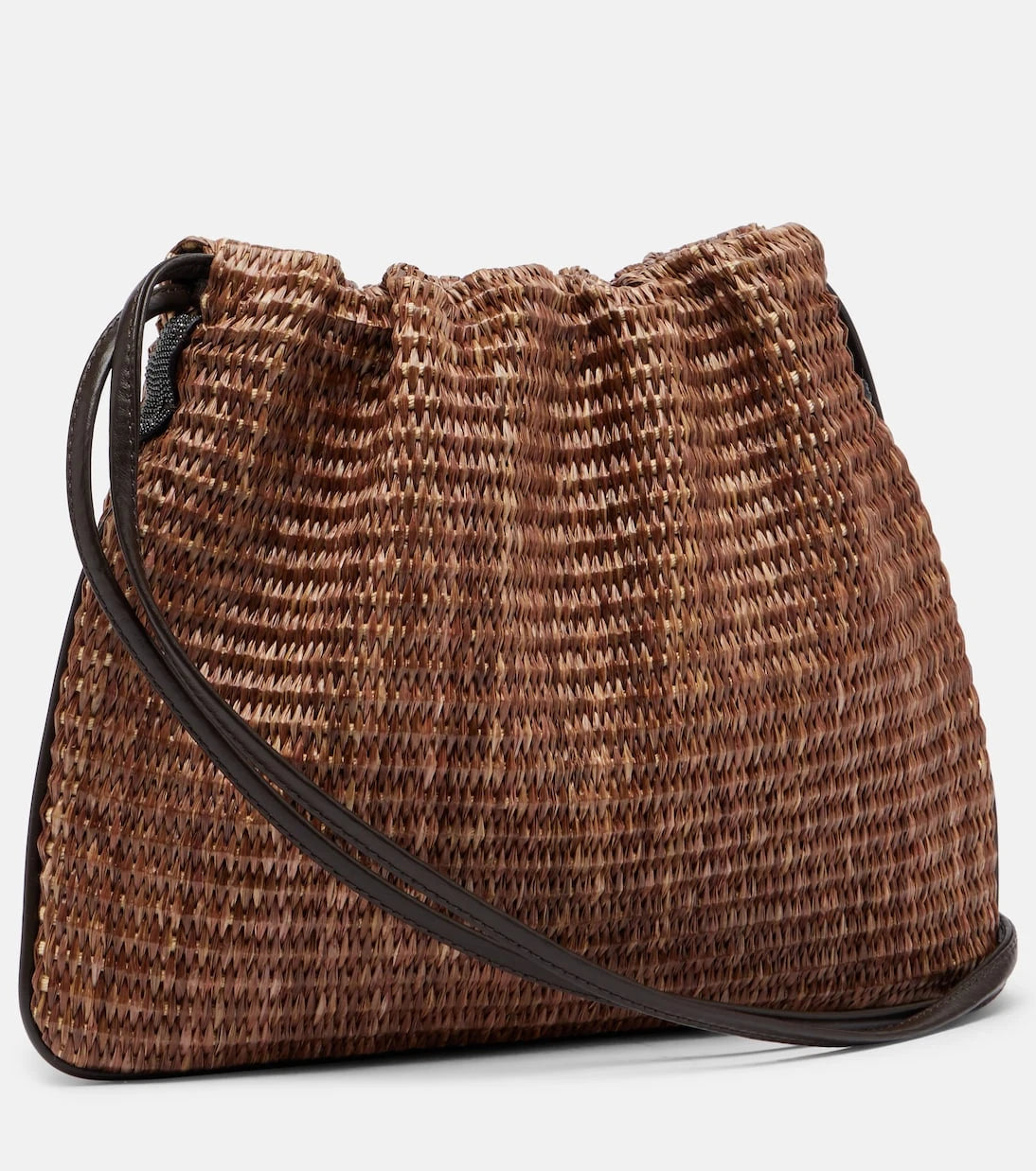 Brunello Cucinelli - Mellow Small raffia-effect crossbody bag