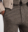 Guest In Residence Brown Cashmere Houndstooth Tailored Trousers