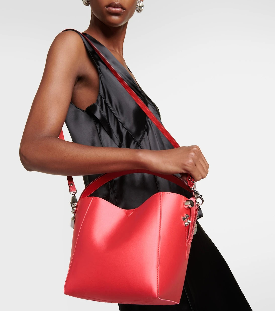 Christian Louboutin - Cabachic Mini satin bucket bag