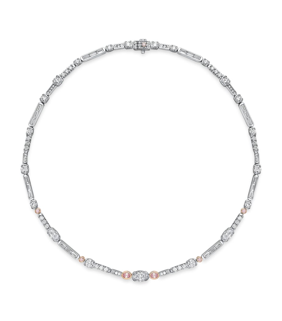 Platinum, Rose Gold and Diamond Play of Light Necklace