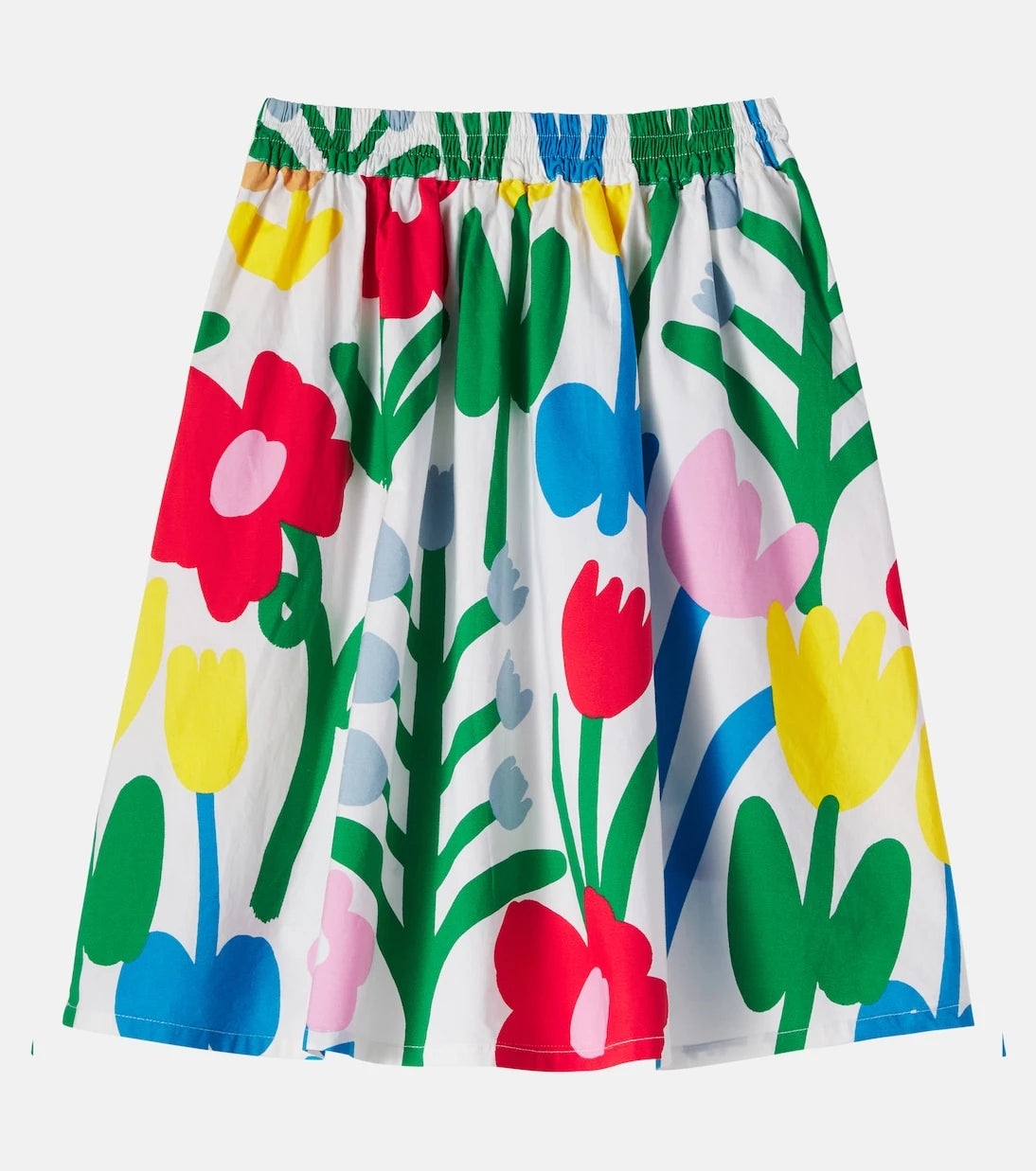 Stella McCartney Kids - تنورة قطنية بنقشة زهور