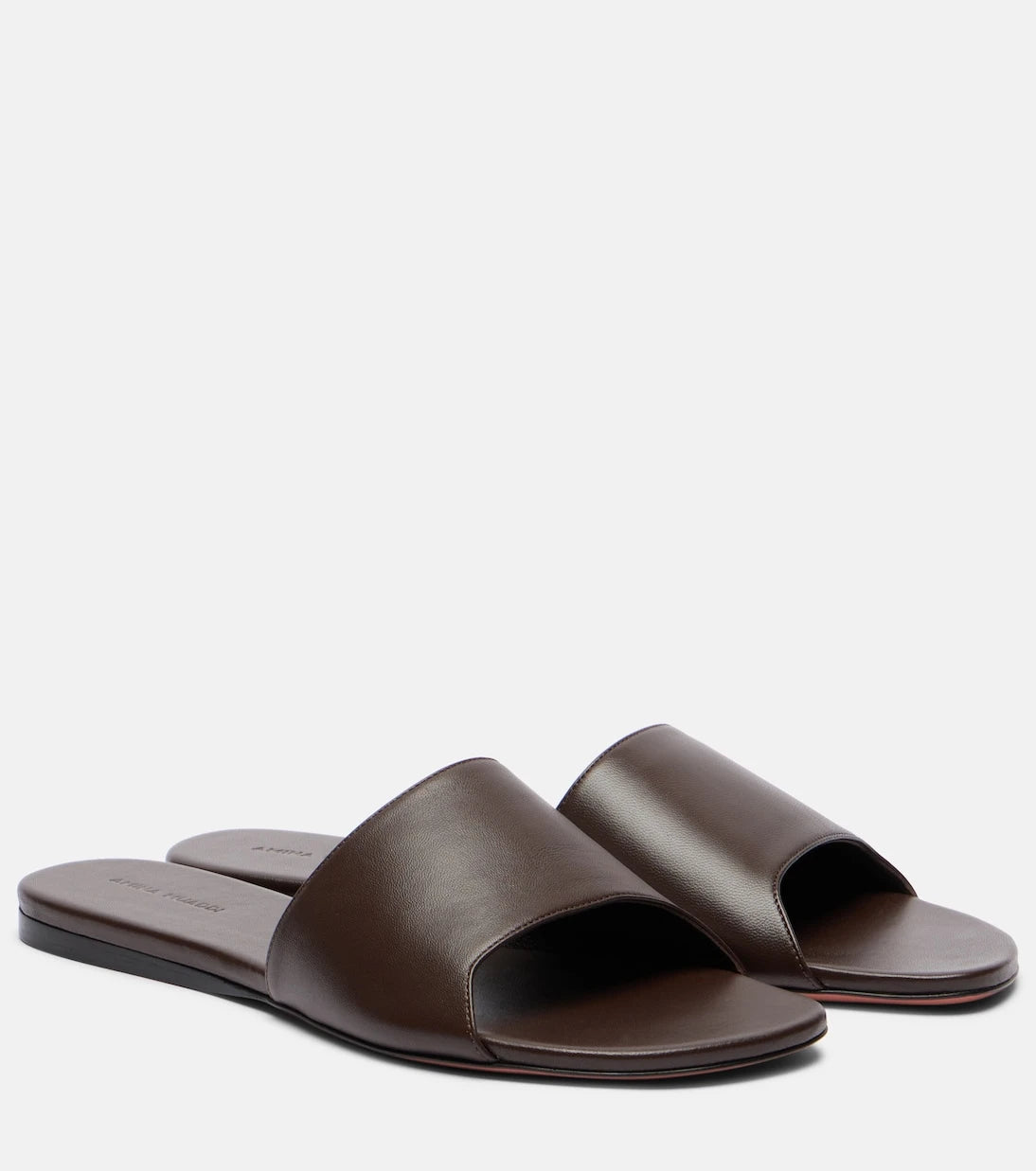 Amina Muaddi - Bianca leather slides