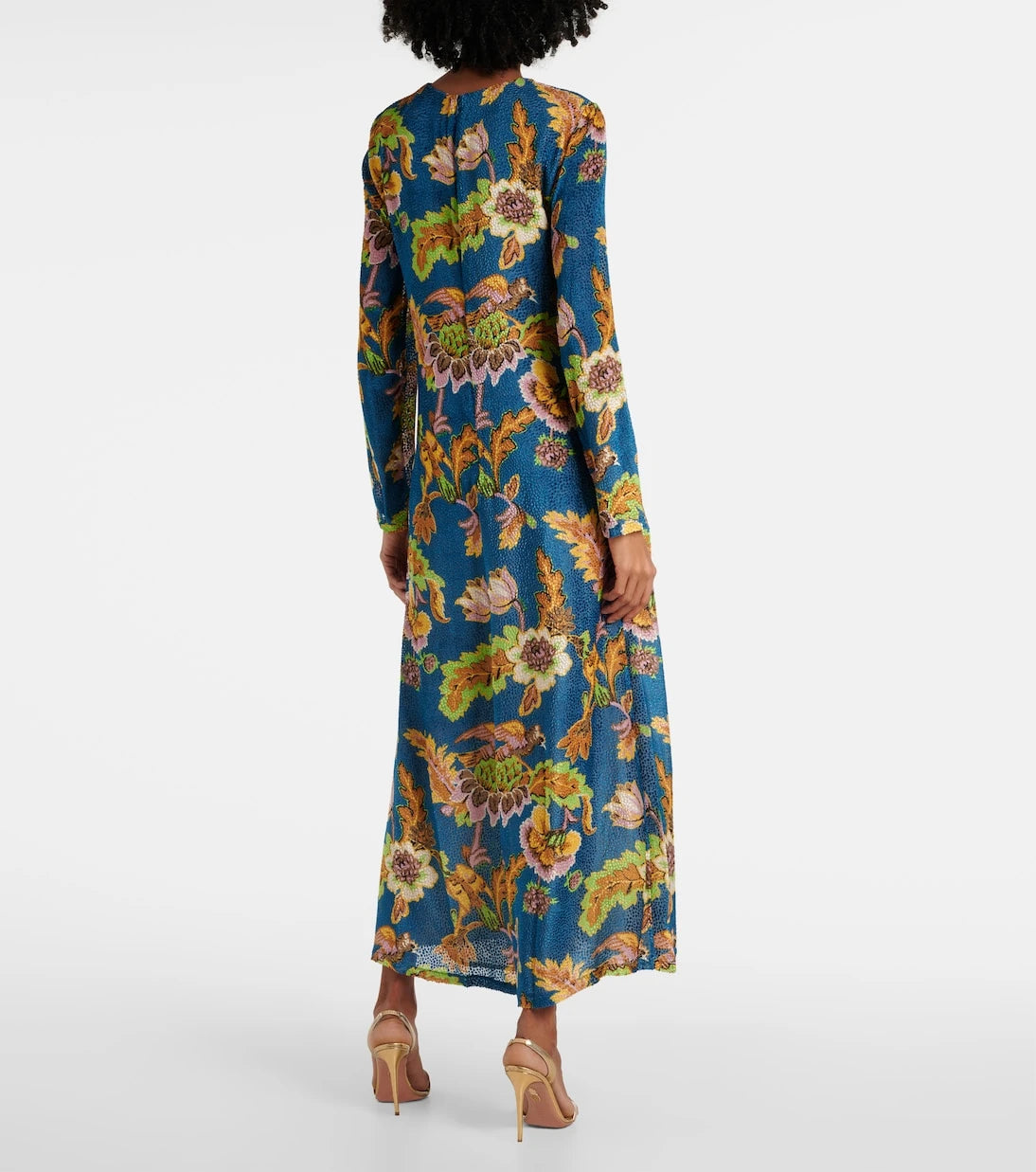 La DoubleJ - Swing printed devorée velvet maxi dress