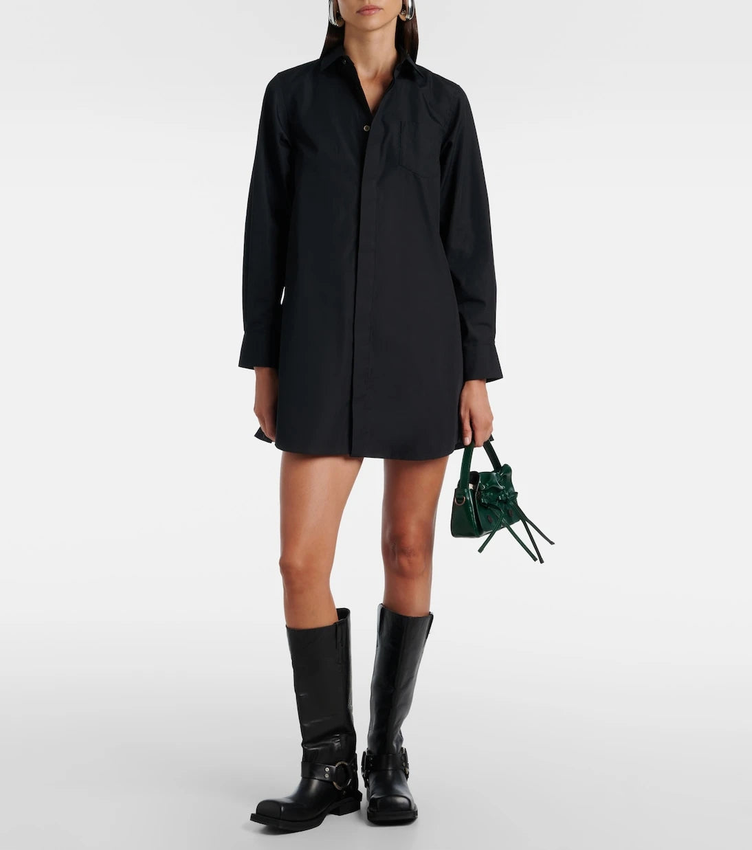 Sacai - فستان قميص بوبلين