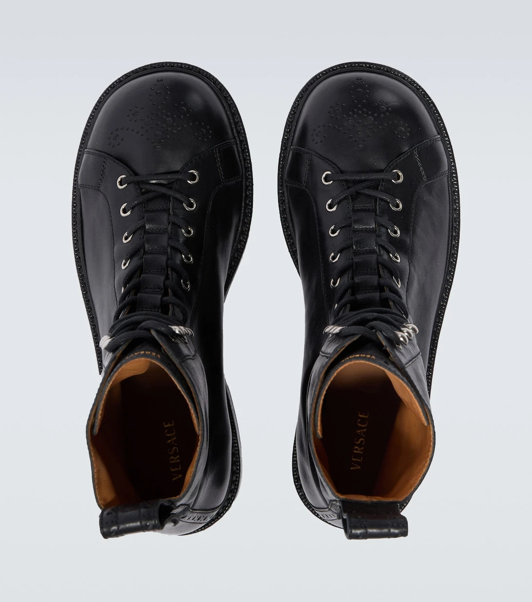Versace - Billy perforated leather combat boots