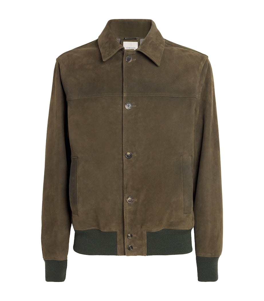 JACOB COHËN Brown Suede Trucker Jacket