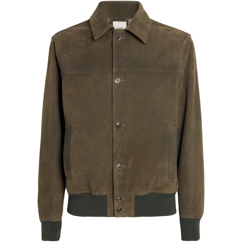 JACOB COHËN Brown Suede Trucker Jacket