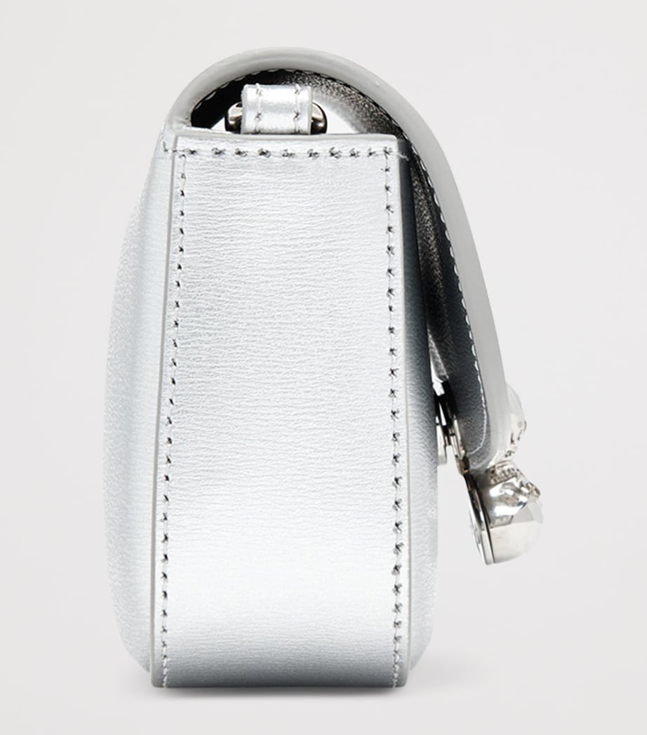 Small Leather Skull Flower Cross-Body Bag