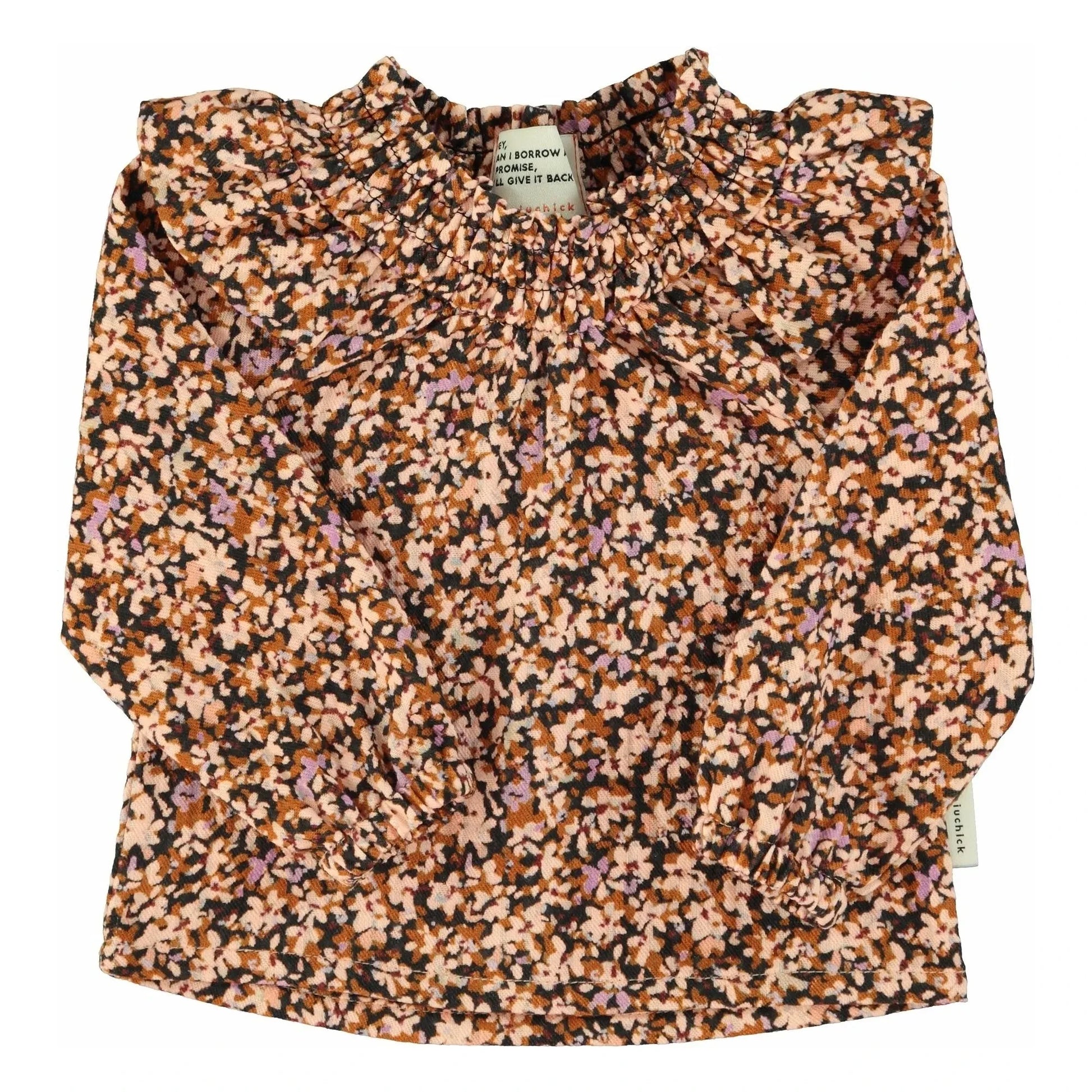 Piupiuchick - Blouse Volants Fleurie | Black