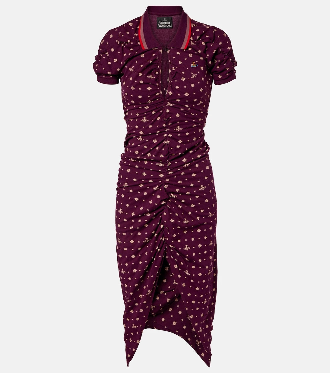 Vivienne Westwood - Pulling printed ruched cotton midi dress