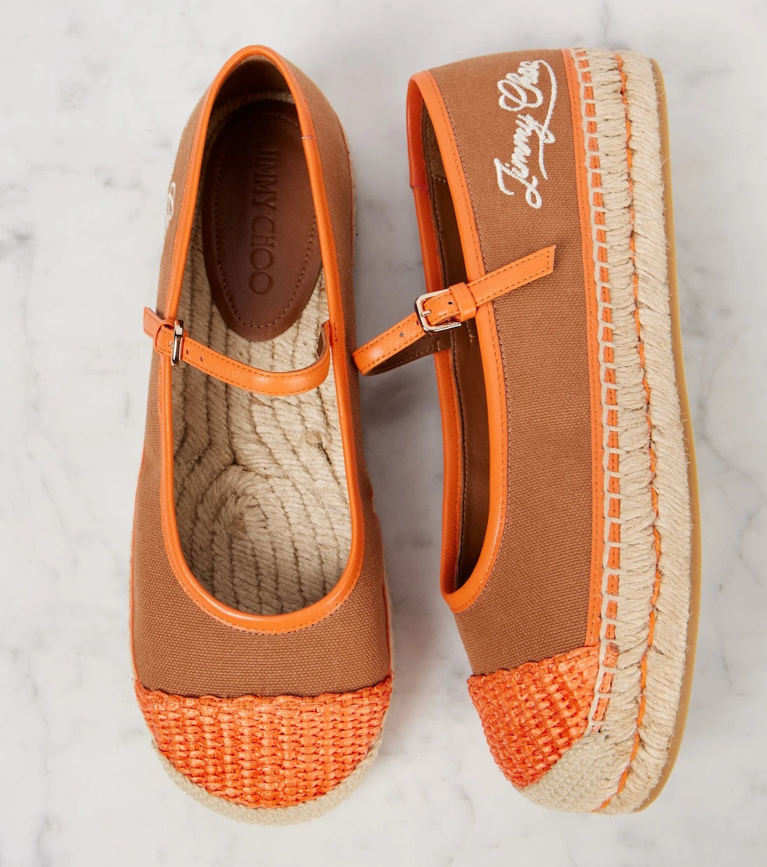 Jimmy Choo - Aciel leather-trimmed canvas espadrilles