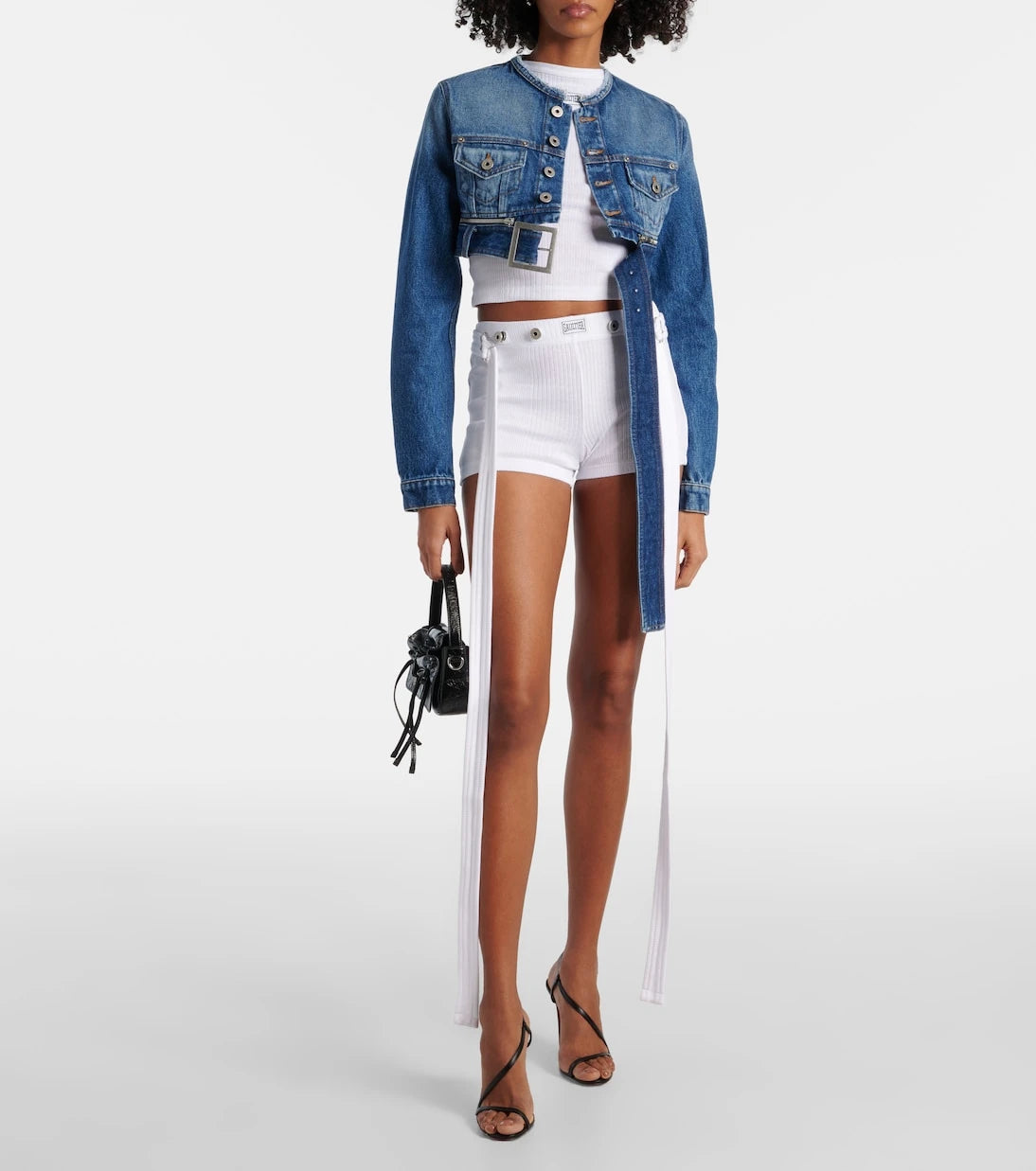 Jean Paul Gaultier - Logo cotton jersey crop top