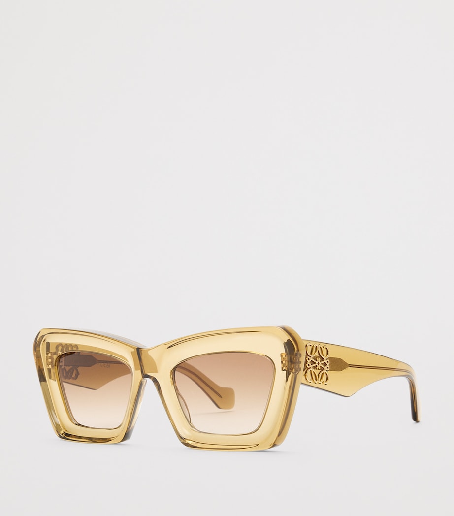 LOEWE Green Bevelled Cat Eye Sunglasses