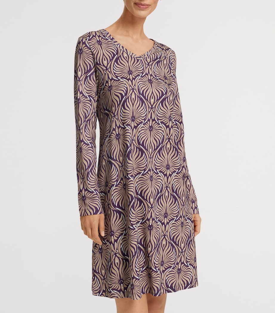 Multi Cotton-Blend Damask Nightdress