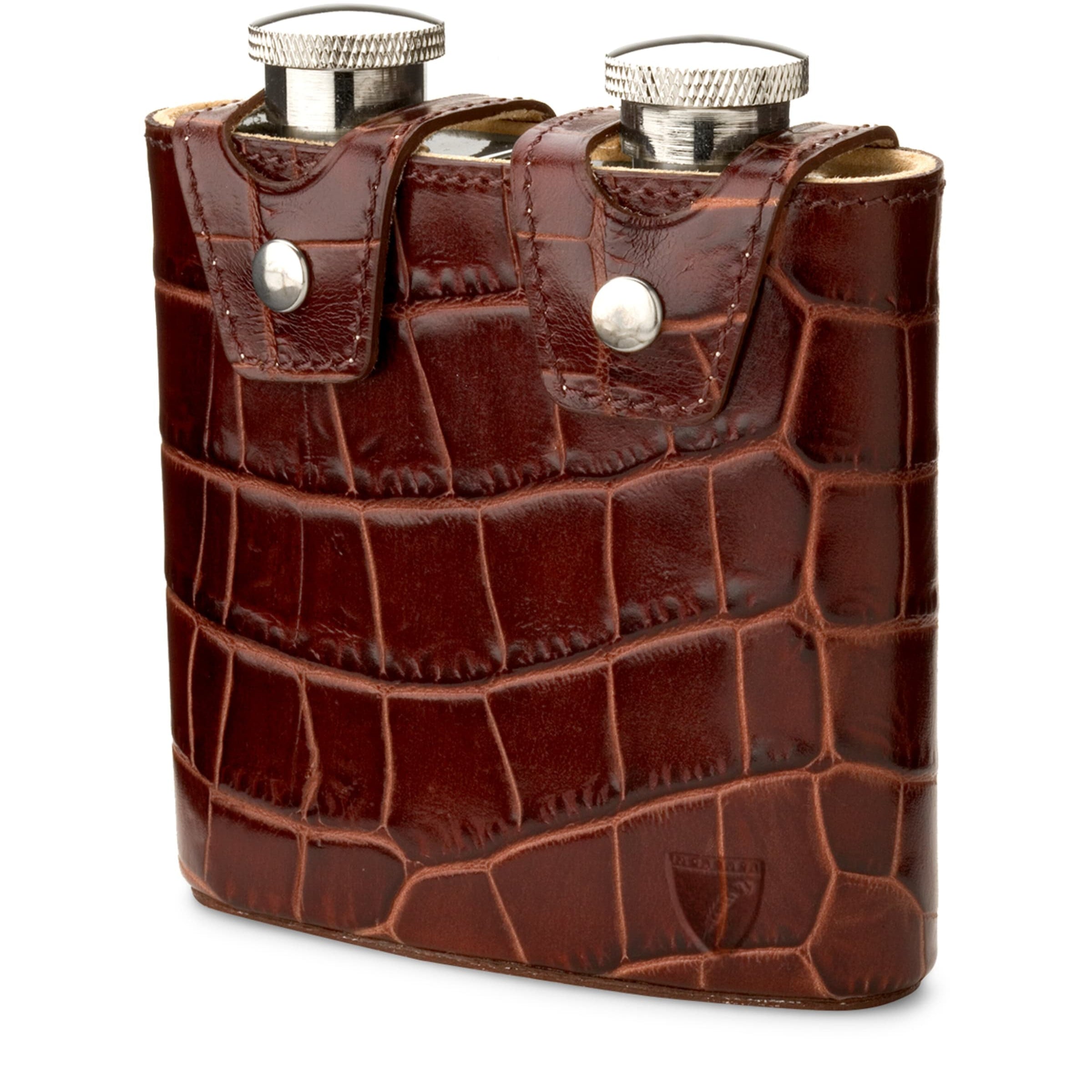 Double Leather Hip Flask