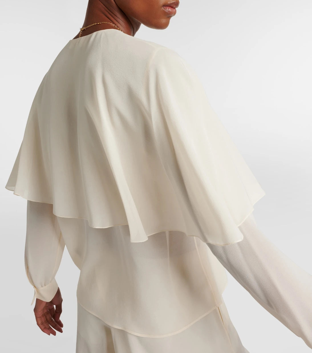 Chloé - Caped silk chiffon blouse