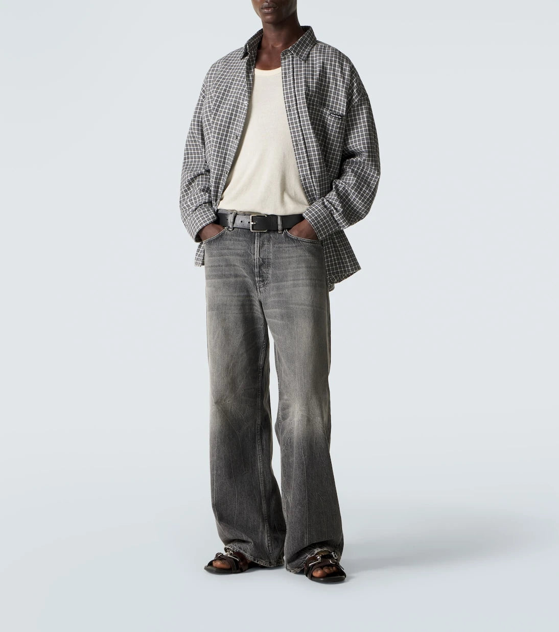 Acne Studios - صنادل جلدية