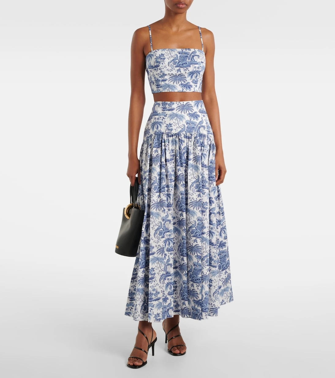 Staud - Federico printed cotton crop top