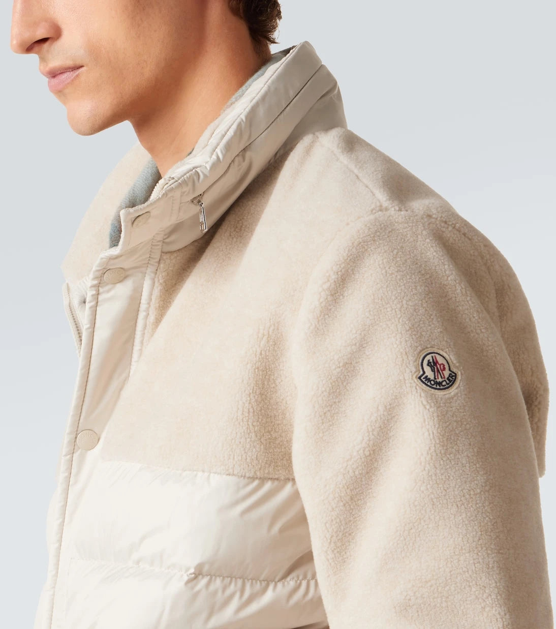 Moncler - Mistral fleece-paneled down jacket
