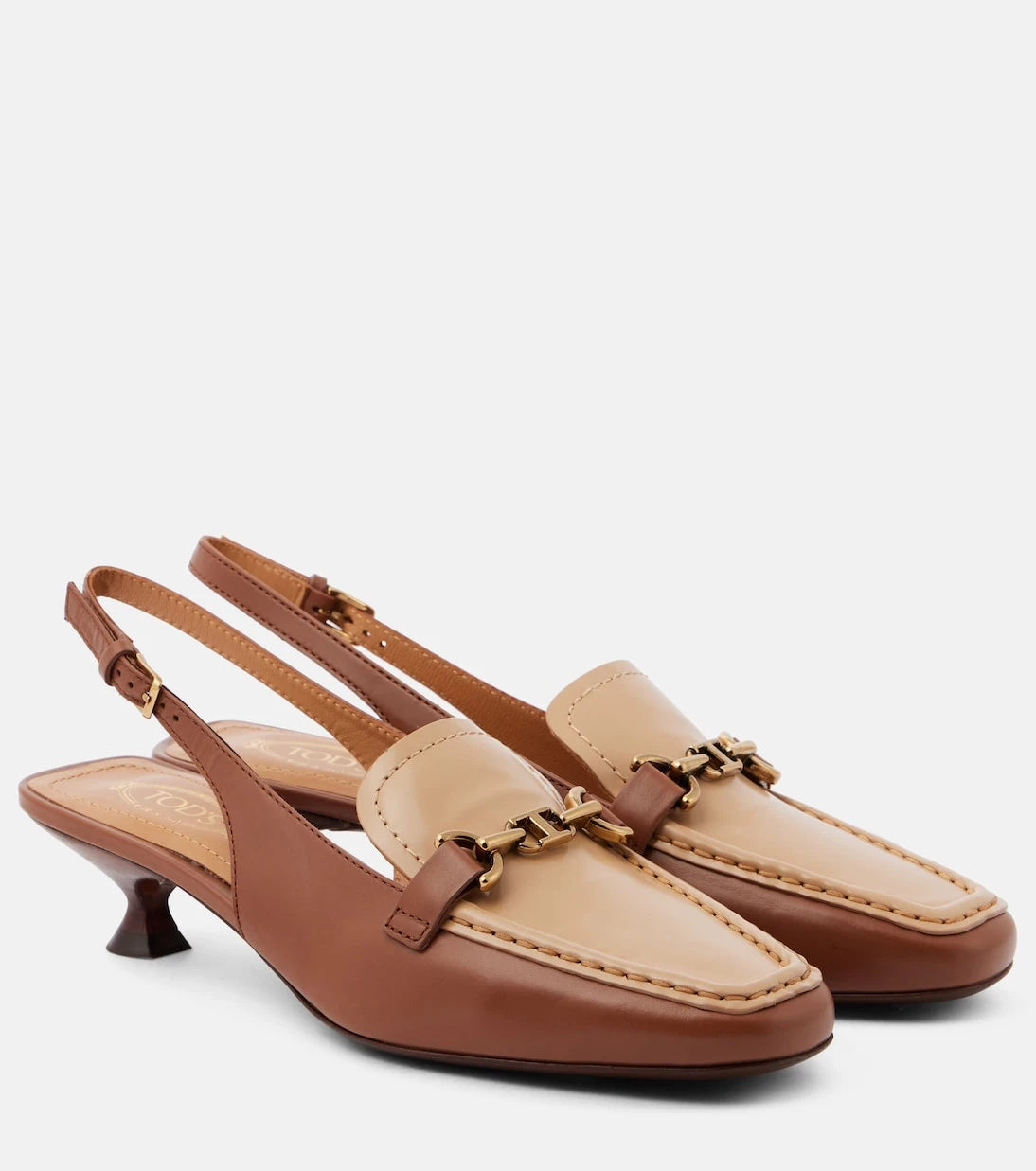 Tod's - 35 leather slingback pumps
