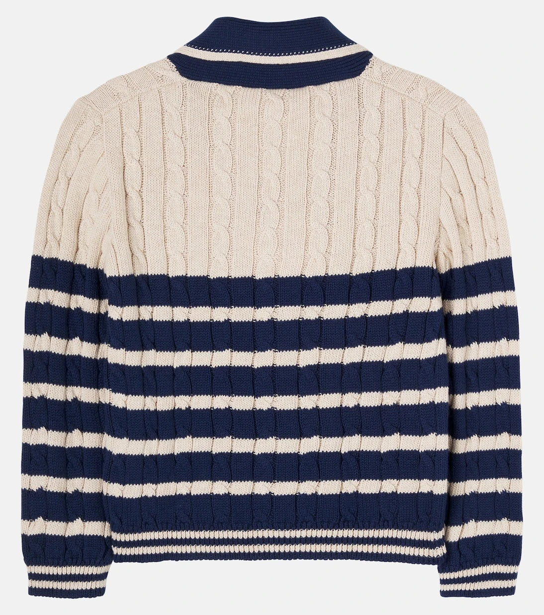 Pepa London - Cable-knit striped cotton cardigan