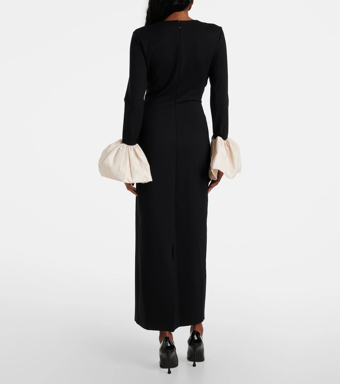 Staud - Hawthorne taffeta-trimmed maxi dress