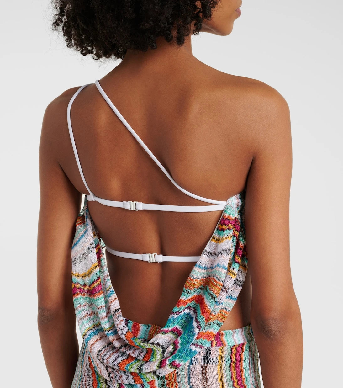 Missoni - Zigzag one-shoulder lamé crop top
