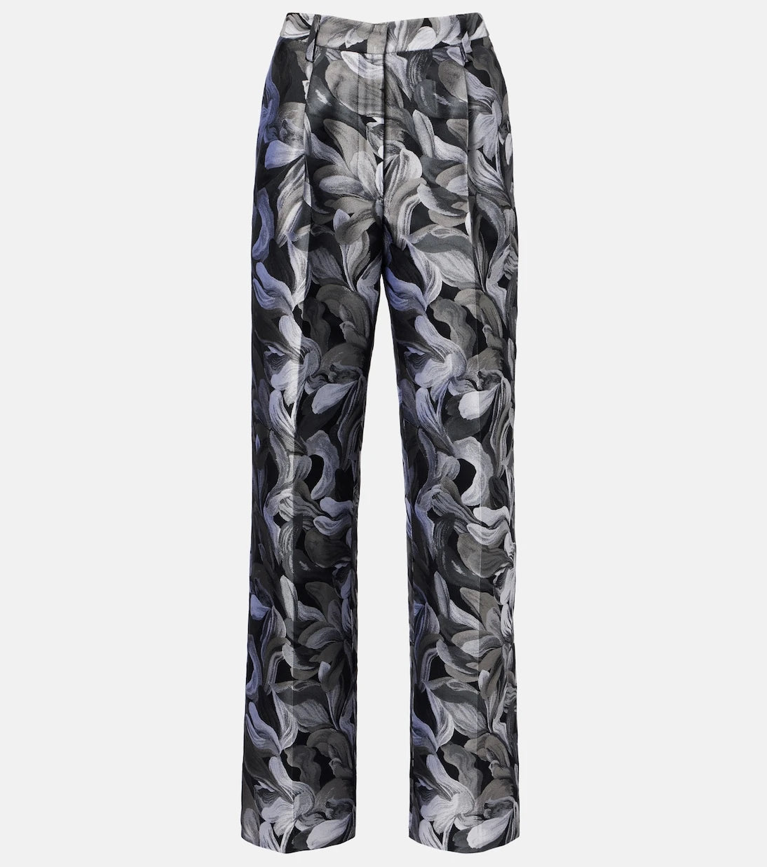 Dries Van Noten - Jacquard high-rise wool straight pants