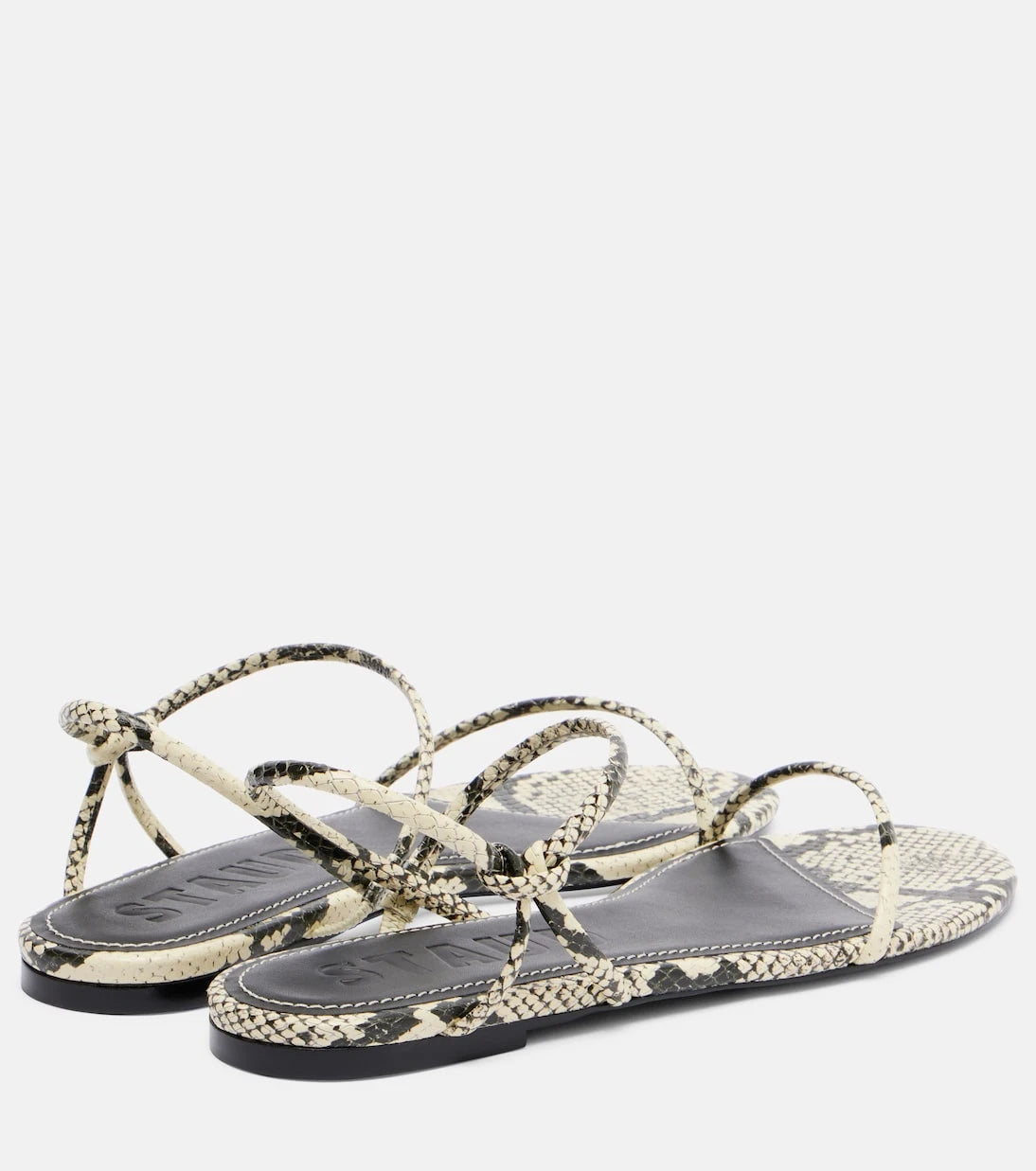 Staud - Laurel snake-effect leather sandals