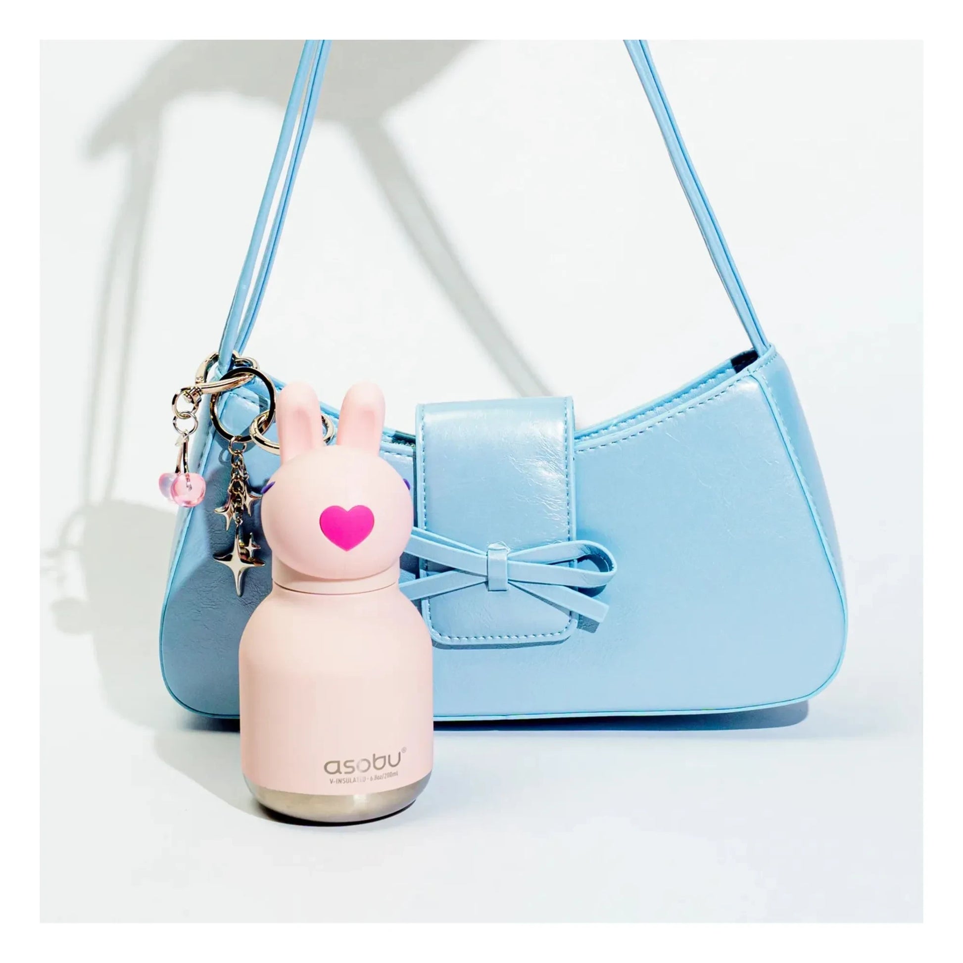 Asobu - Mini stainless steel water bottle Rabbit | Pale Pink