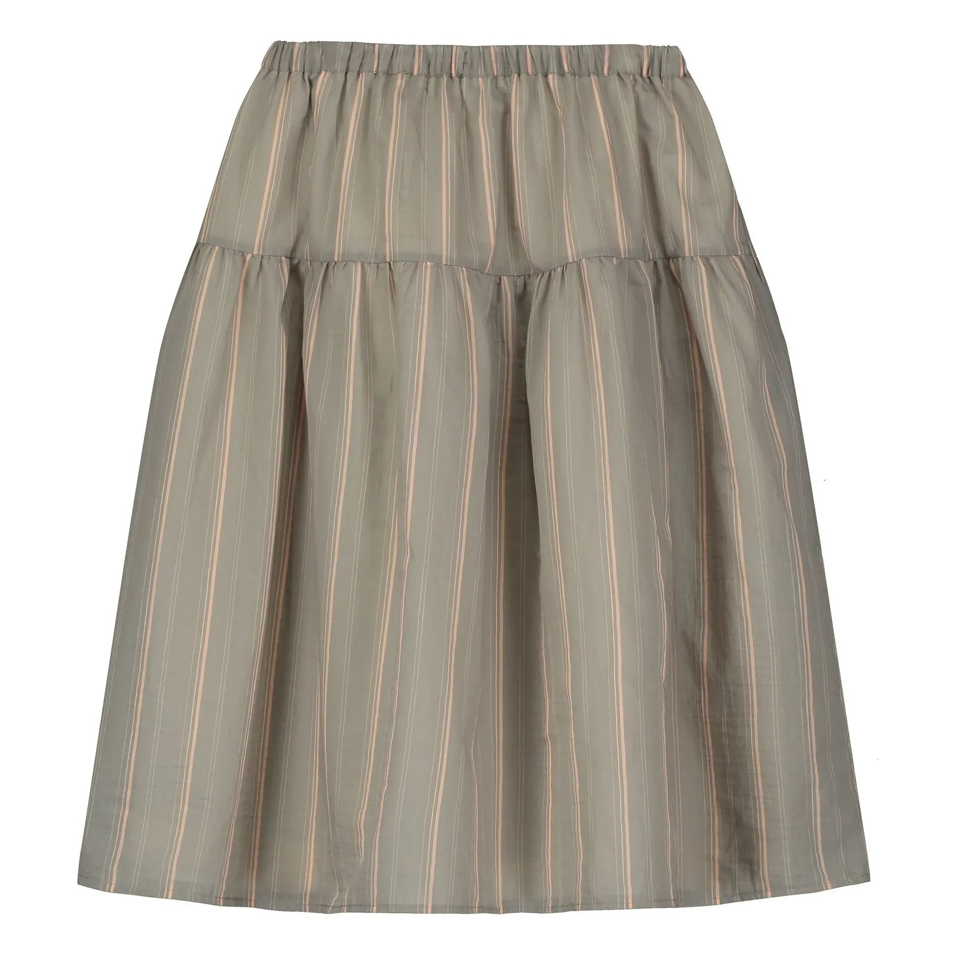 Tangerine - Striped midi skirt | Grey