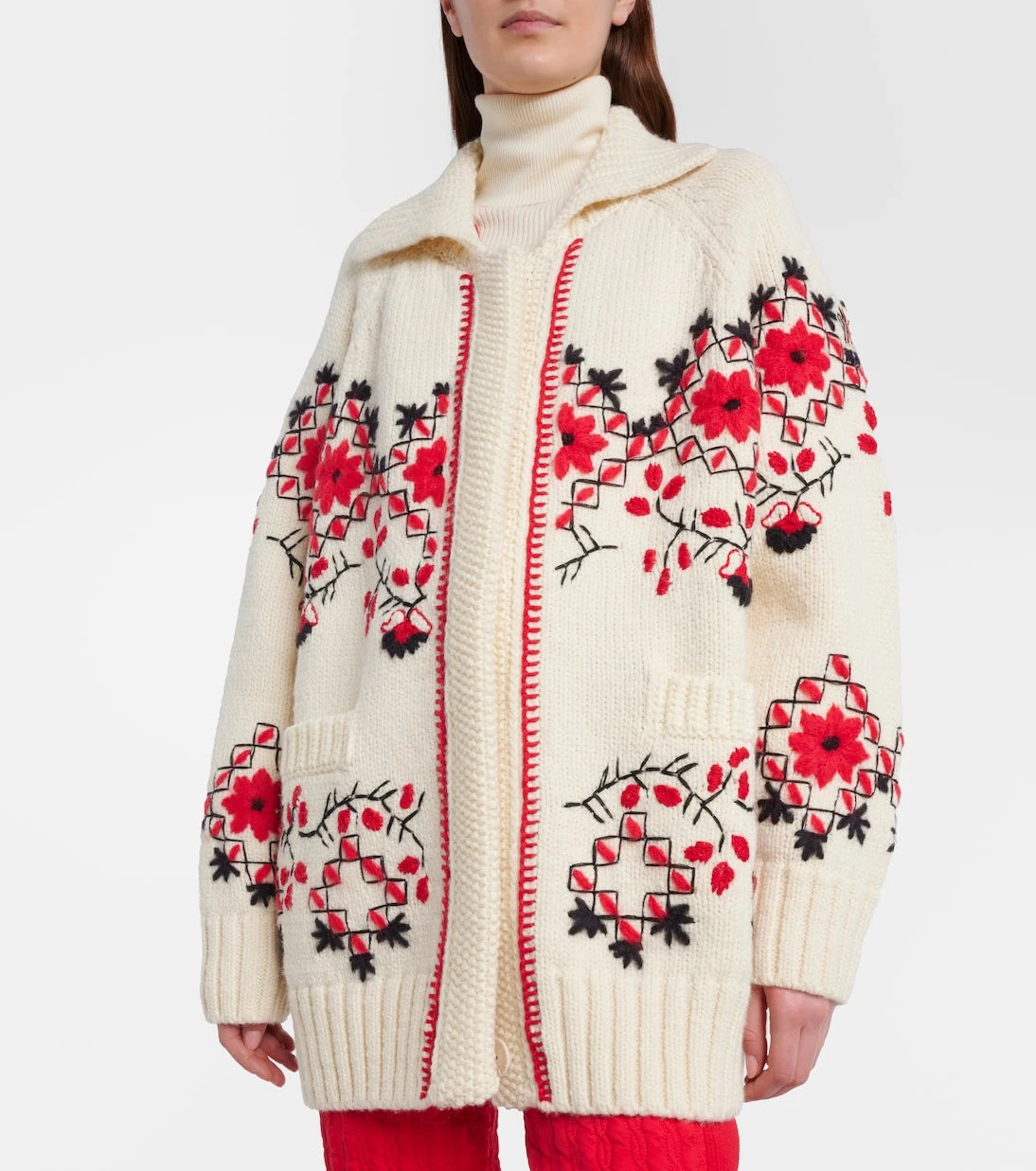 Moncler Grenoble - Embroidered wool-blend cardigan