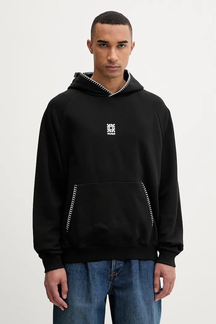 HUGO erkek pamuklu Darohood sweatshirt