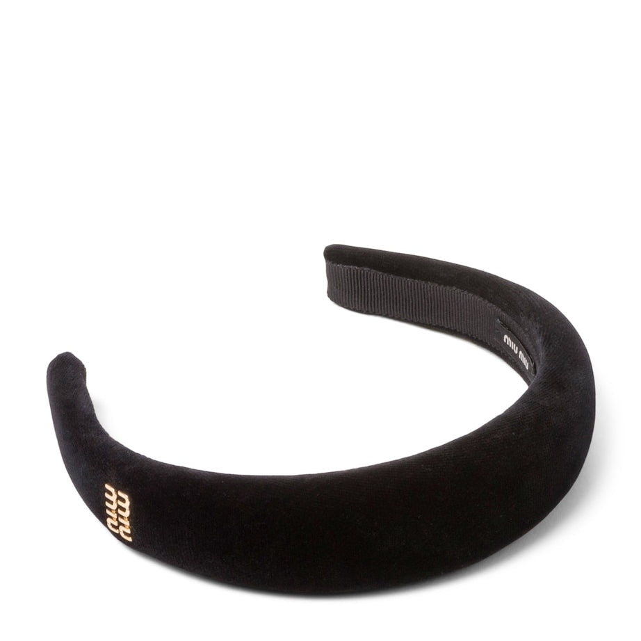 Black Velvet Logo Headband