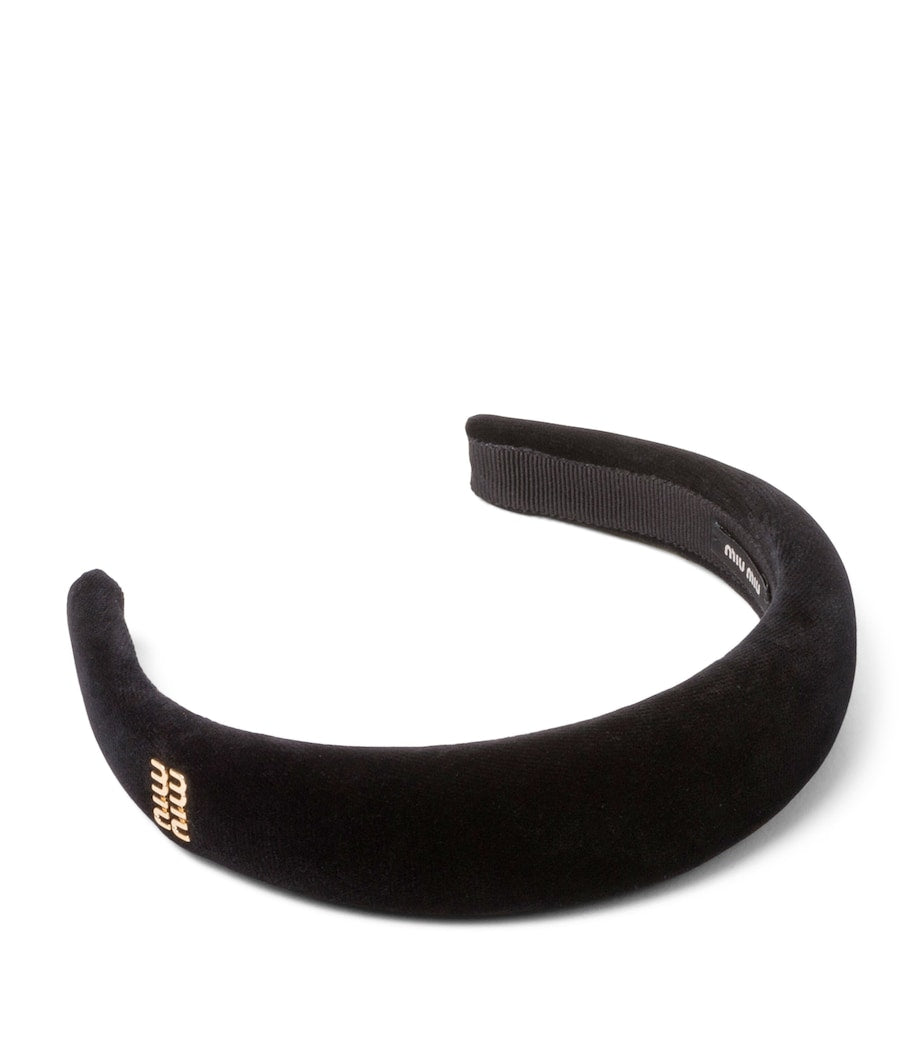 Black Velvet Logo Headband
