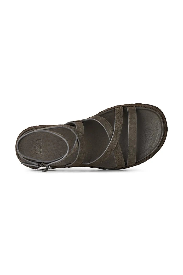 Кожени сандали UGG W Goldengaze Embossed Ankle Wrap