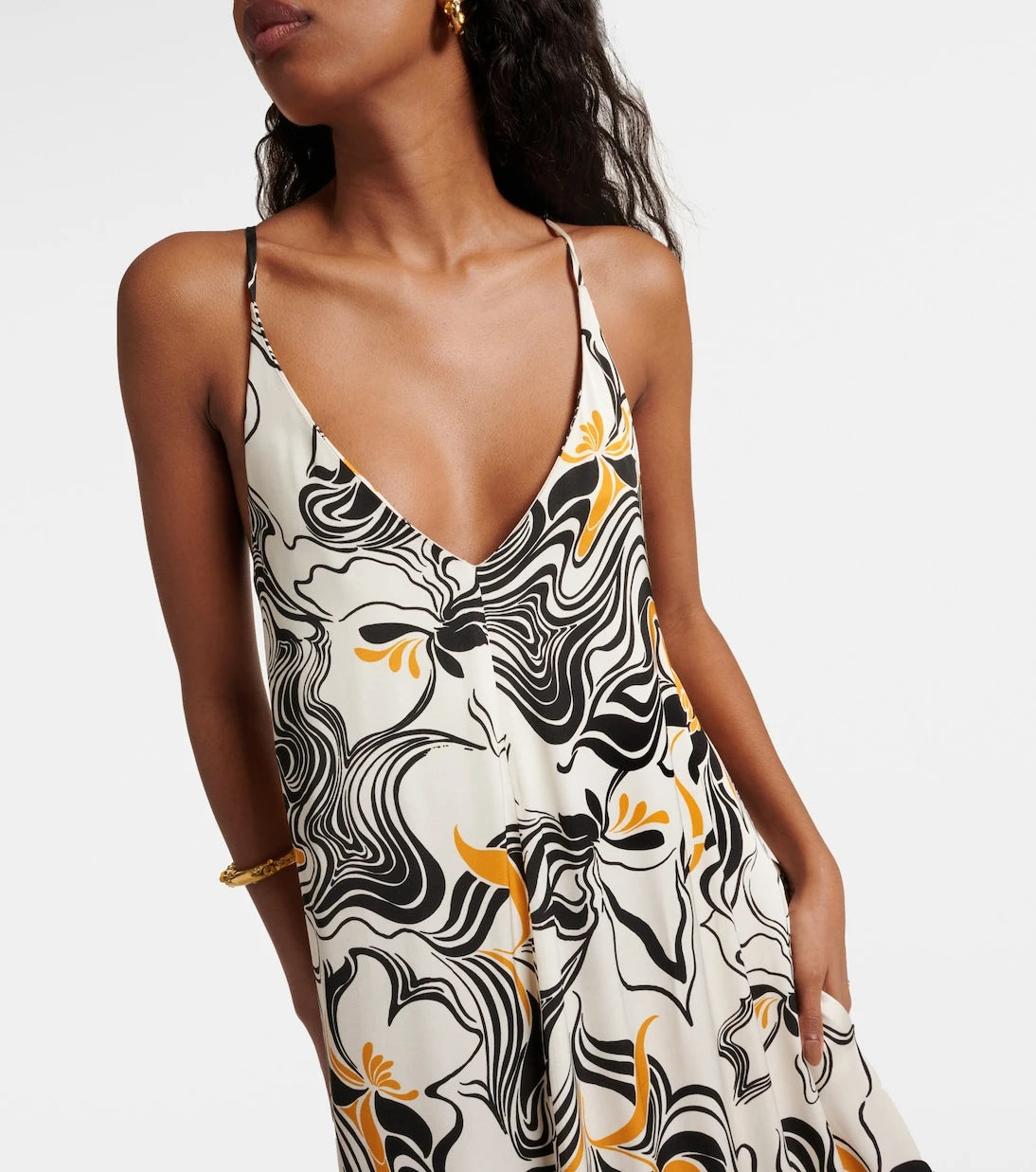 Dries Van Noten - Printed satin maxi dress