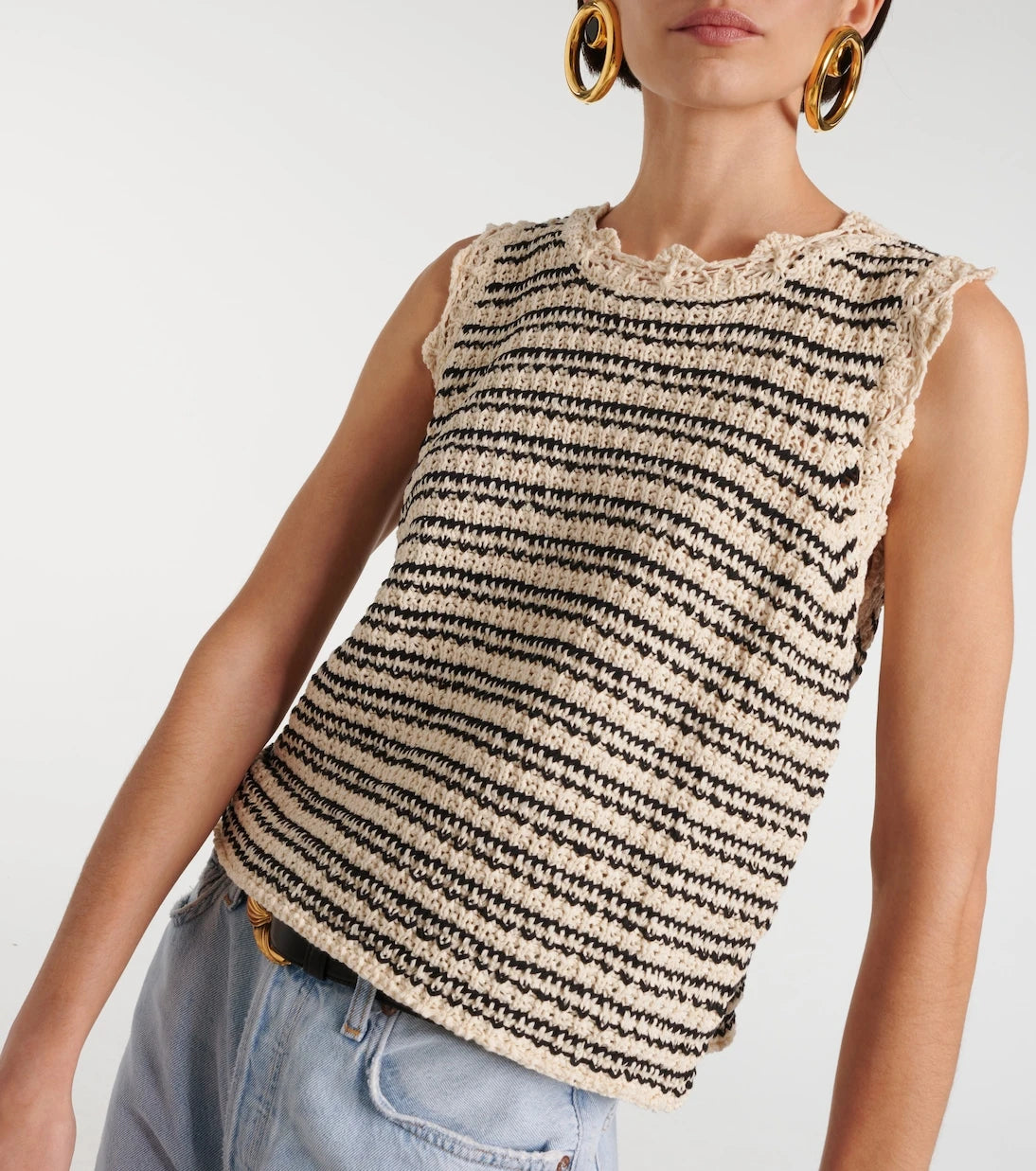Velvet - Sophie striped cotton-blend vest