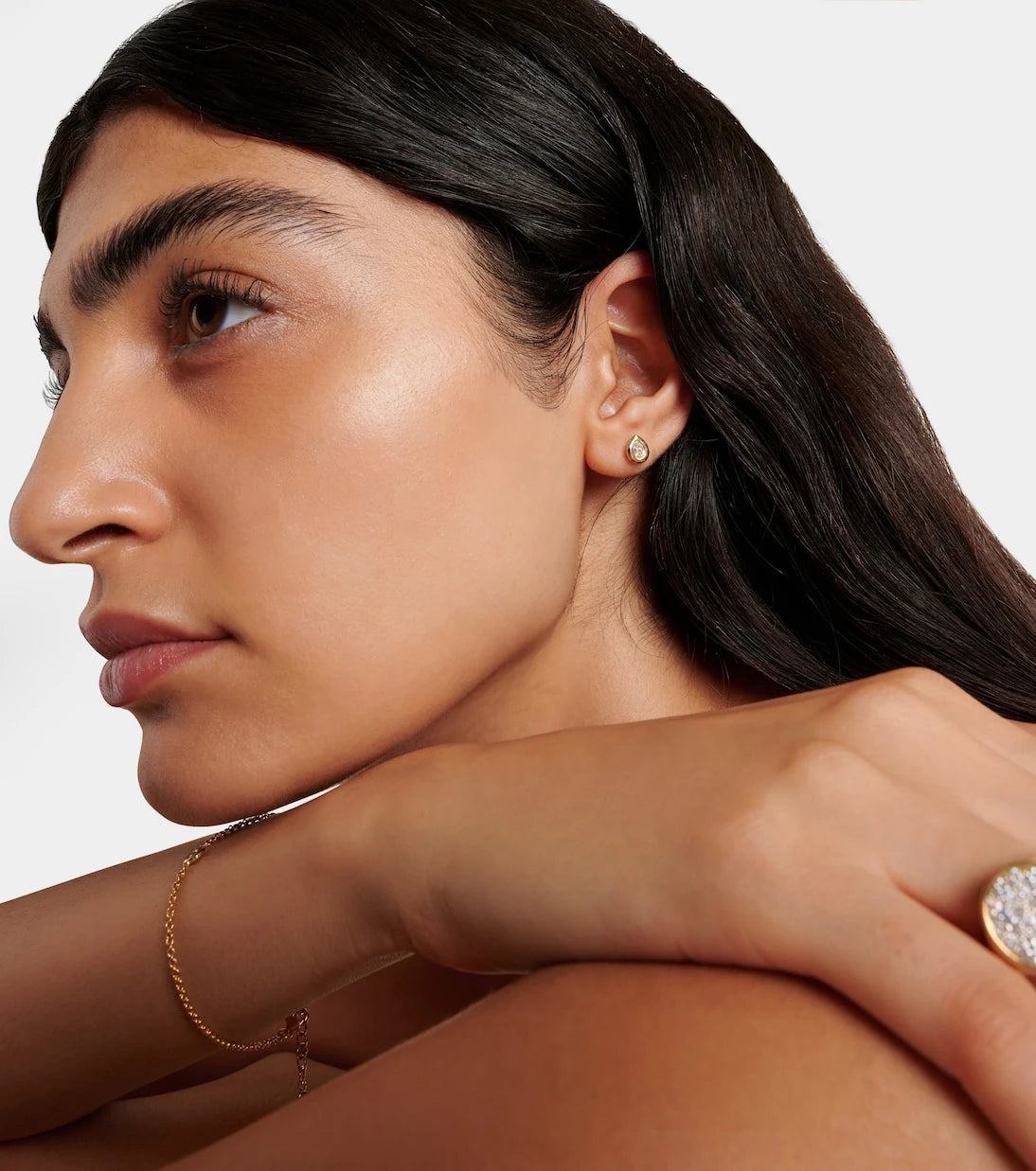 Octavia Elizabeth - Nesting Gem 18kt gold earrings with diamonds
