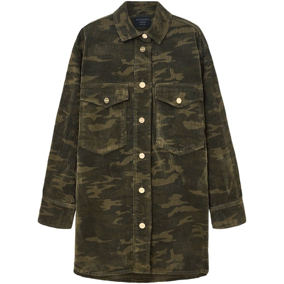 Denim Faye Shirt Dress CAMO GREEN