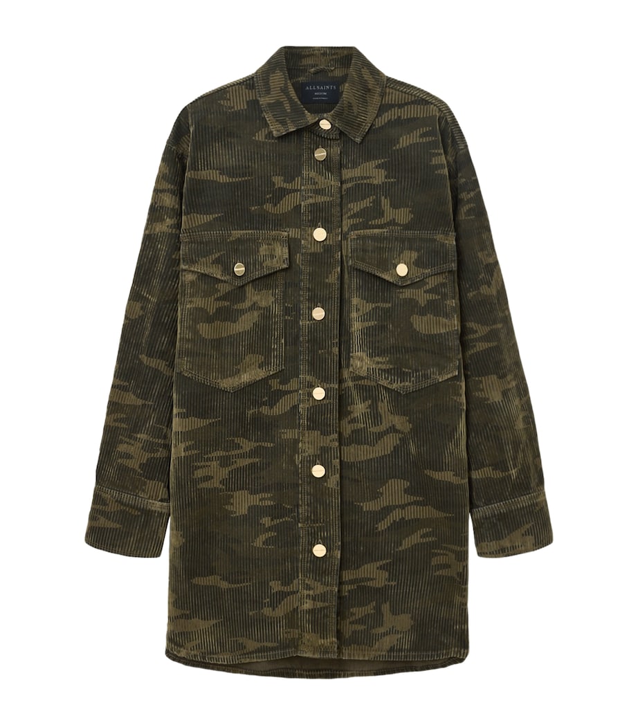 Denim Faye Shirt Dress CAMO GREEN