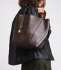 Brown Medium Calfskin Spin Tote Bag
