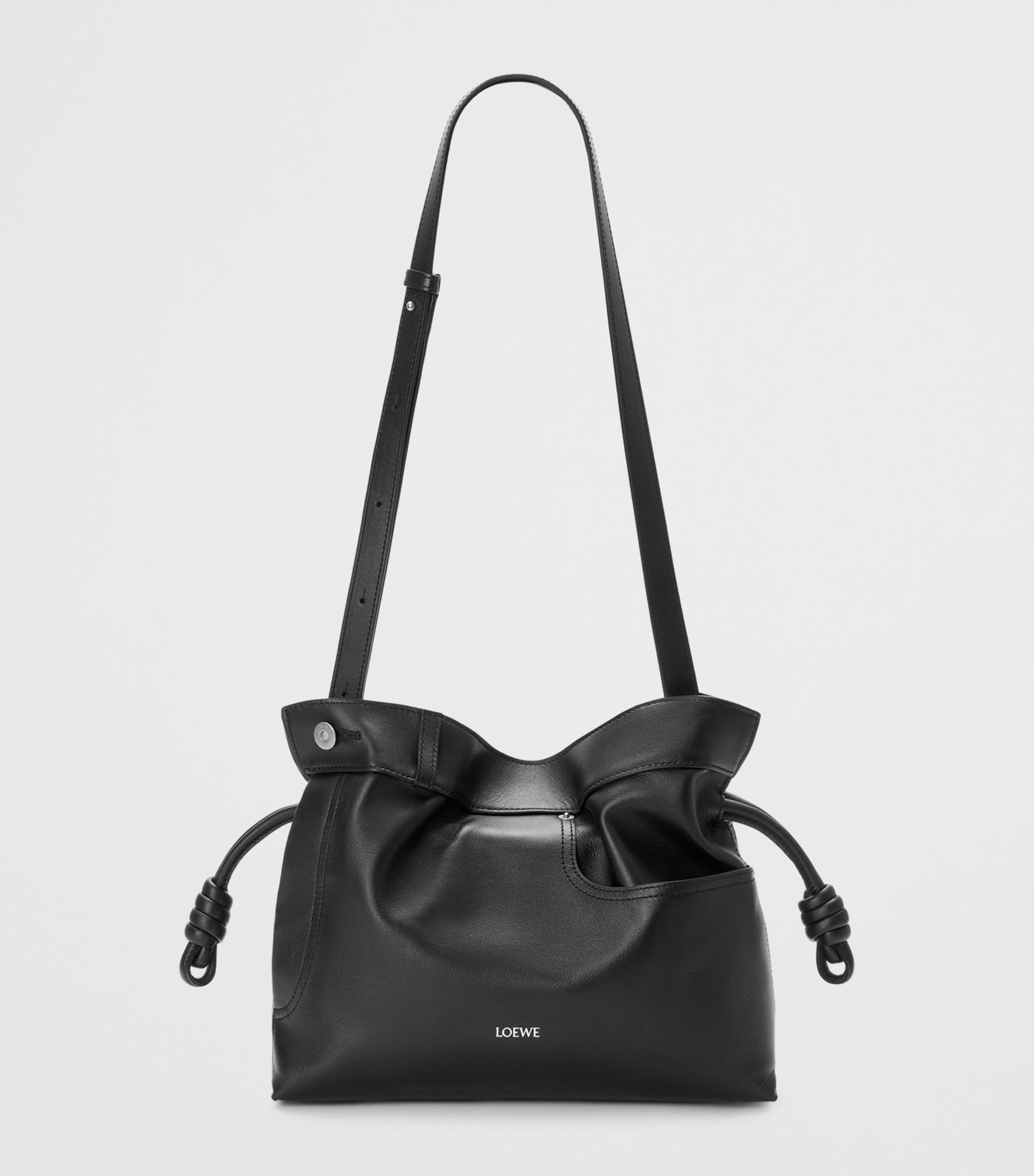 Leather Jean-Detail Flamenco Clutch Bag