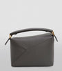 LOEWE Grey Mini Leather Puzzle Edge Top-Handle Bag