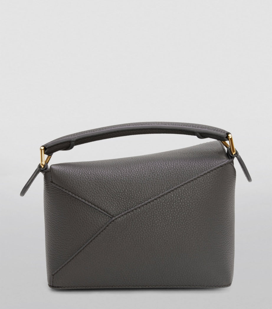 LOEWE Grey Mini Leather Puzzle Edge Top-Handle Bag