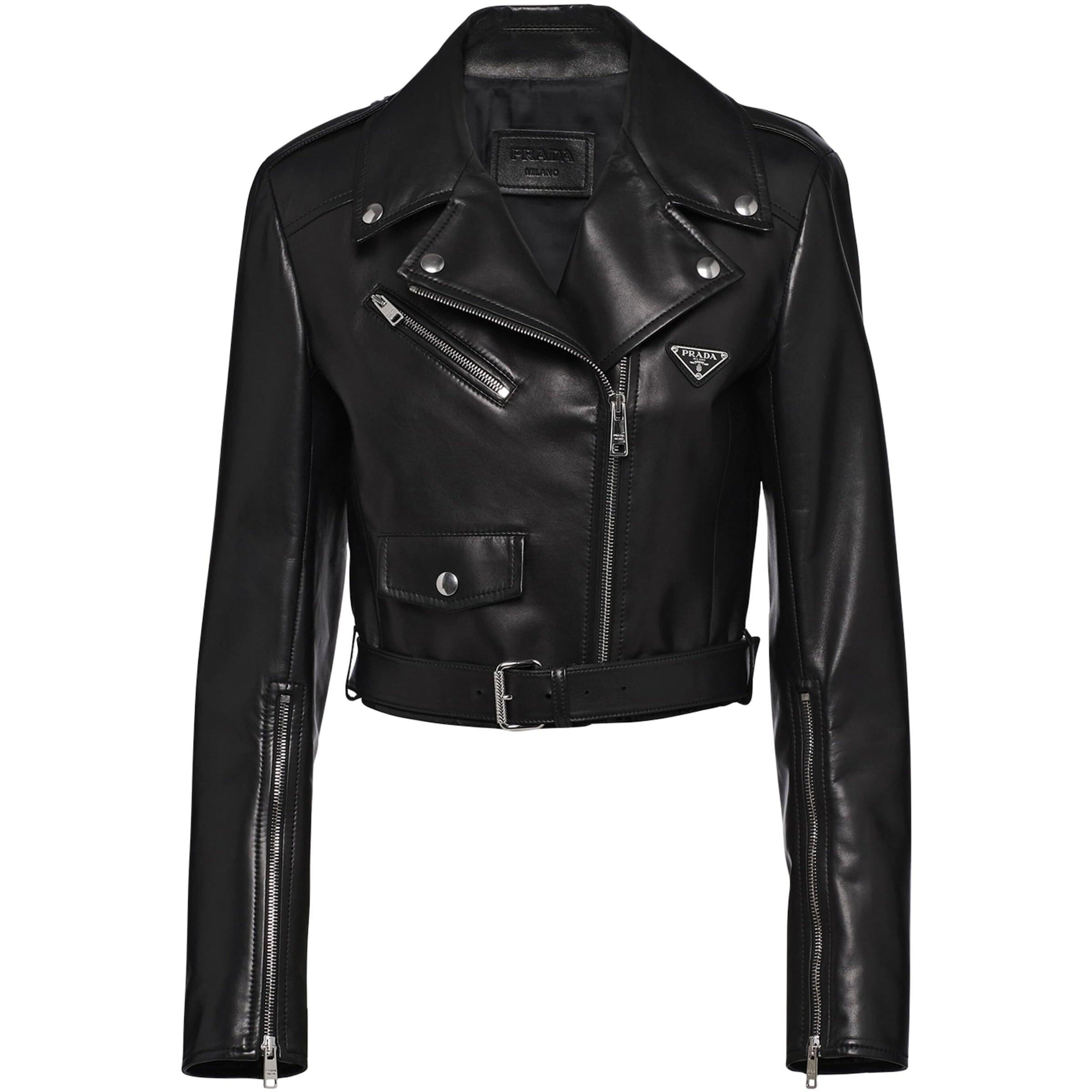 Prada Black Leather Biker Jacket